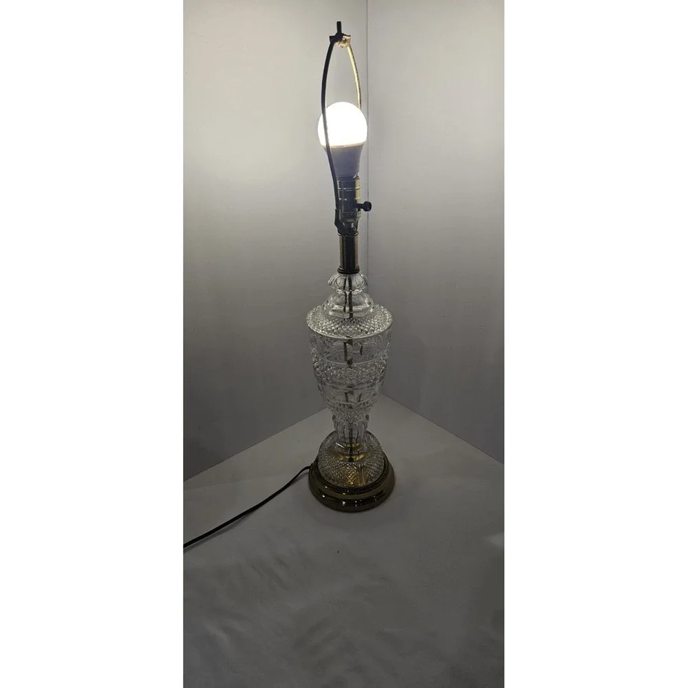 Vintage Nathan Lagin Hand Blown Glass Brass‎ Table Lamp 20